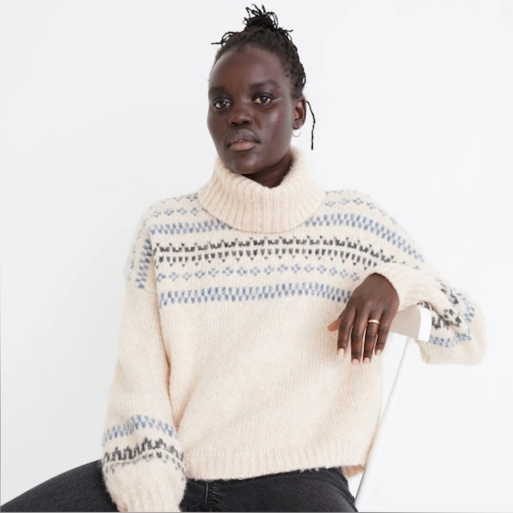Madewell Fair Isle Somervell Turtleneck Sweater